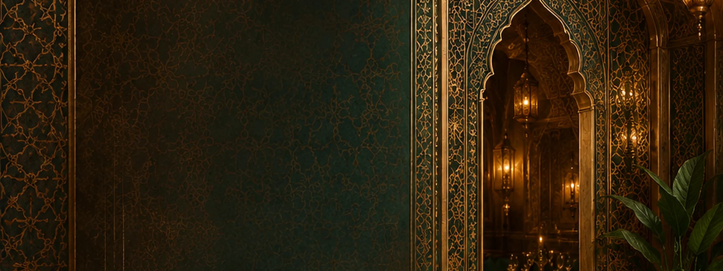 Warmly lit Chowk47-inspired Persian architectural interior